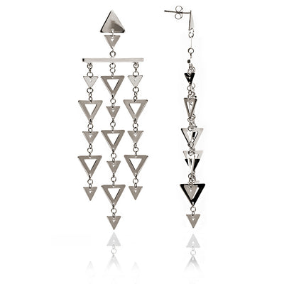70%  SUMMER  DISCOUNT  925 Sterling Silver Statement Triangle Earrings
