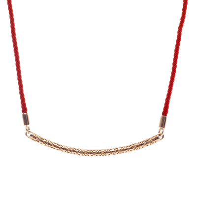 70%   DISCOUNT  18ct Rose Gold  Vermeil Tribal Pattern Pendant Necklace with Colourful Luxury Cord