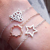 70%  DISCOUNT Glittering Ladies' / Girls 925 Sterling Silver Silhouette Star Charm Bracelet