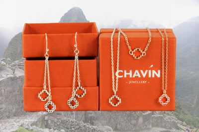 70%  DISCOUNT   Exotic 18ct Rose Gold Vermeil  Large Peruvian Chakana  Cross Charm Tassel Necklace
