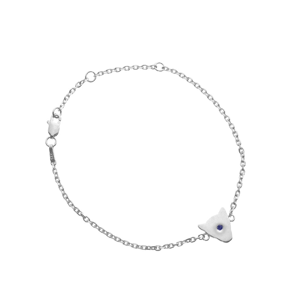 65%  DISCOUNT  925 Sterling Silver Jaguar Head Silhouette Bracelet  with amethyst  stone